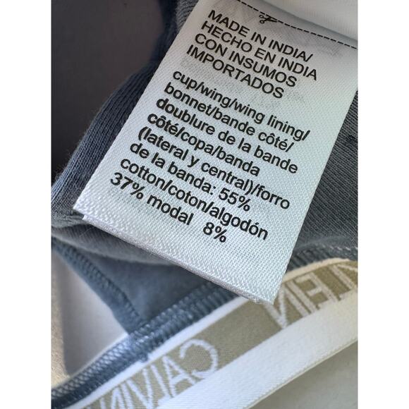 Calvin Klein Women's Archive Logo Lightly Lined Bralette Blue Size Small - Picture 5 of 8